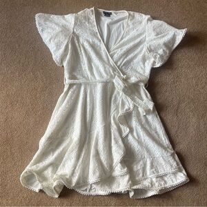 City Chic White Lace Faux Wrap Dress